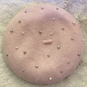Pink Beaded Beret